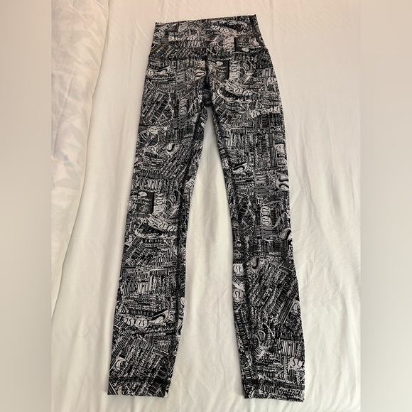 Lululemon Wunder Train High-Rise Tight 25" Tear It Up Alpine White Black - Picture 5 of 9